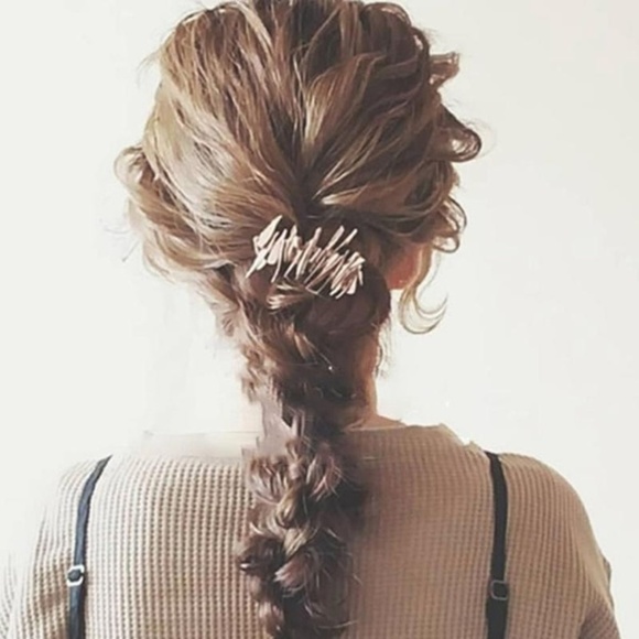 ✨Brushed Metal Irregular Lines Art HairClip-Silver - Picture 4 of 6